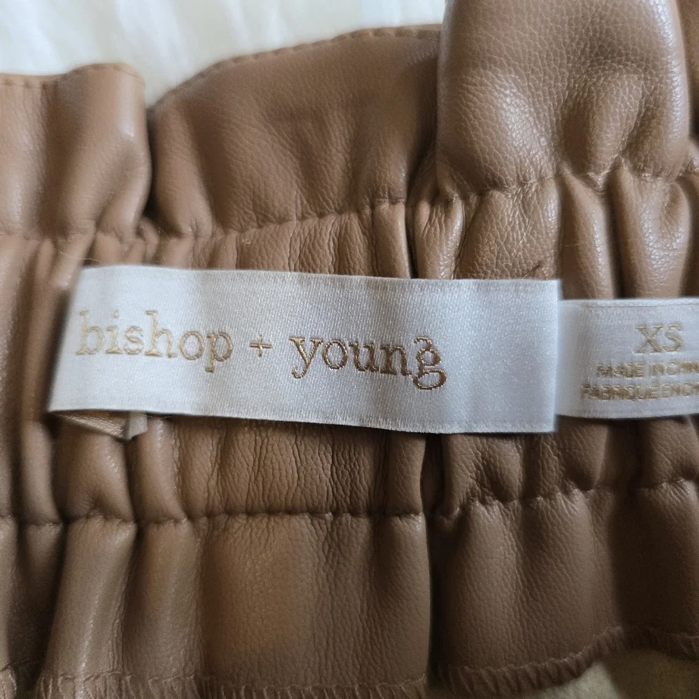 NWOT Bishop + Young Vegan Leather Shorts - Picture 5 of 6